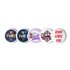 Set of holy roll[r] pin buttons
